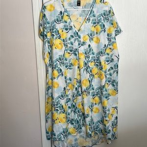 Lemon print lounge dress/cover up